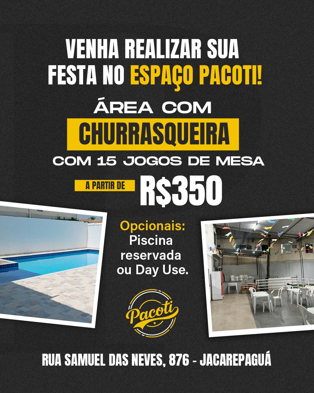 Festa com churrasqueira no Espaço Pacoti